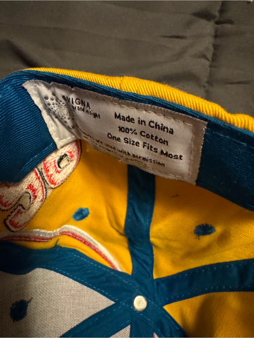 Blue and Yellow Racing Cap with Shell Logo - Picture 4 of 6